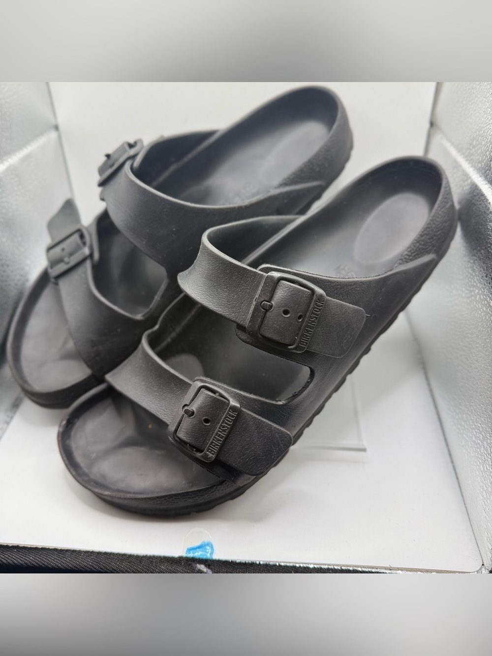 Birkenstock Black Two-Strap EVA Slide Sandals